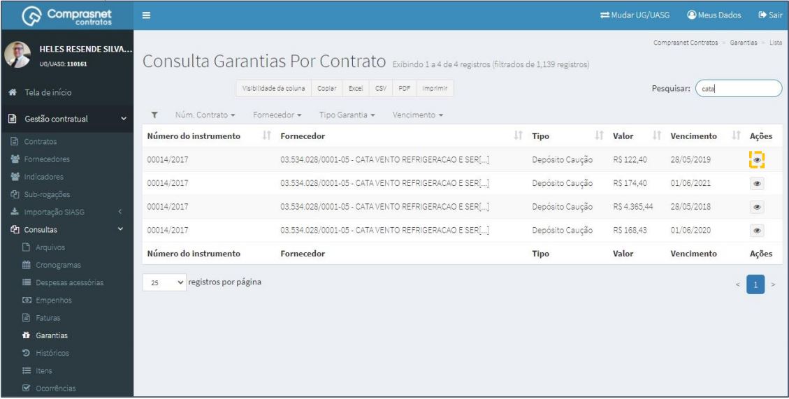 FIGURA 4 - Detalhar Garantias de Contrato