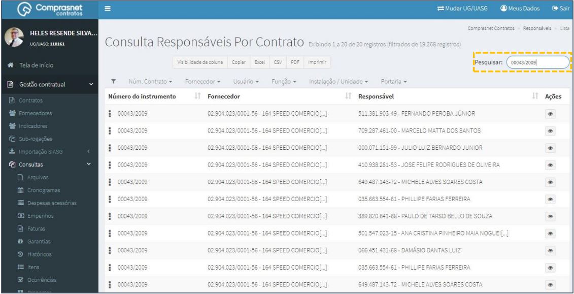 FIGURA 3 - Pesquisa de Responsáveis