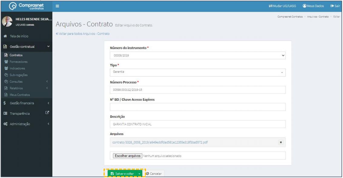 FIGURA 7 - Editar Arquivos de Contrato