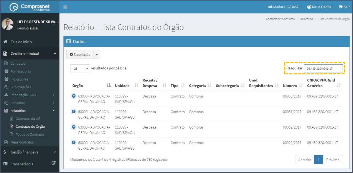 FIGURA 3 - Pesquisa de Relatórios dos Órgãos